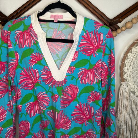 Lilly Pulitzer Turquoise Kissue Joy Tunic - Picture 2 of 5